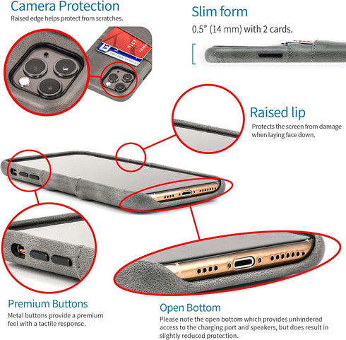 Dockem Wallet Case for iPhone 11 Pro: Built-in Metal Plate for Magnetic Mounting & 2 Credit Card Holders: M2 Exec Premium Synthetic Leather (5.8, ...