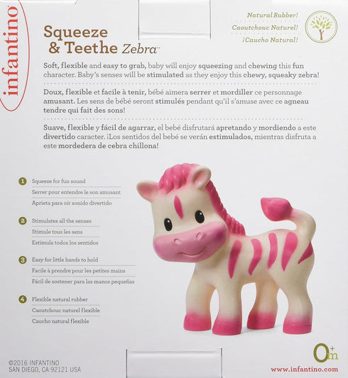 Infantino Teether Toy, Squeeze and TeeThe Zebra...