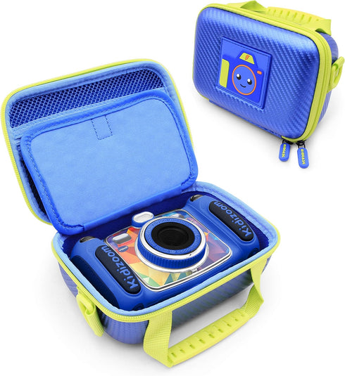 CASEMATIX Camera Case Compatible with VTech KidiZoom Camera and Camera Accessories with Shoulder Strap and Padded Interior Divider, Blue Travel Ca...