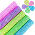 10pcs Colorful Rainbow Leopard Printed Faux Leather Sheets 8x12 inch Shiny Candy Color Glow in The Dark Chunky Glitter Girl Fabric for Bows (Rainb...