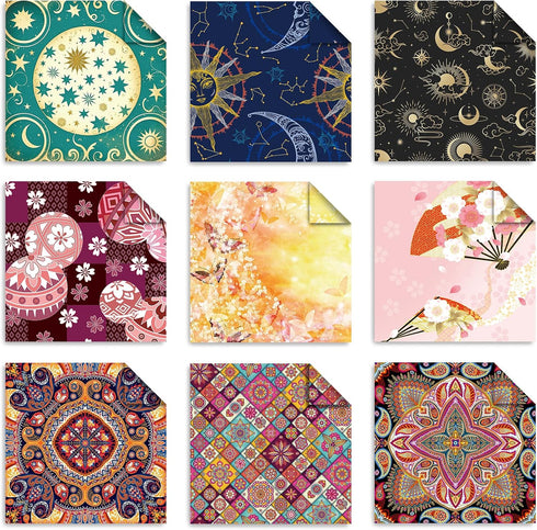 Origami 6x6 Paper Kit 150 Sheets 150 Vivid Colors Double Sided Same Printed Traditional Patterns Square for Arts Crafts Projects Japan Traditional...