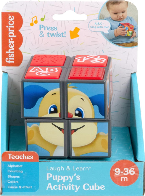 Fisher-Price Baby Learning Toy Laugh & Learn Puppy’s Activity Cube with Lights Music & Fine Motor Activities for Ages 9+ Months...