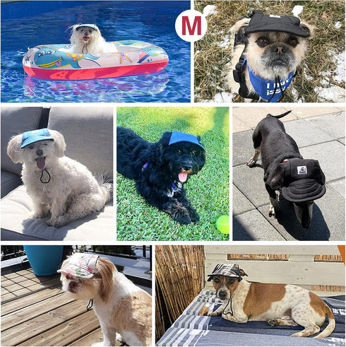 Pawaboo Dog Baseball Cap, Adjustable Dog Outdoor Sport Sun Protection Baseball Hat Cap Visor Sunbonnet Outfit with Ear Holes for Puppy Small Dogs,...