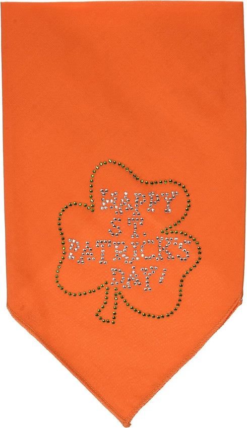 Mirage Pet Products Happy St. Patricks Day Rhinestone Bandana, Small, Orange...