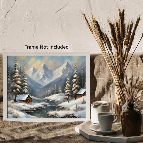 Posterizer 1 pcs-snowy winter scene of trees and nature 2-Landscape & Nature Art-GIft for Men Women Teens-Living Room Bedroom Decor- unframed wall...