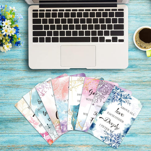 Flower Daily Prayer Faith Journals for Women, Rustic Floral Patterned Bible Verse Notebooks Inspirational Scripture Quotes Pocket Notepads, School...