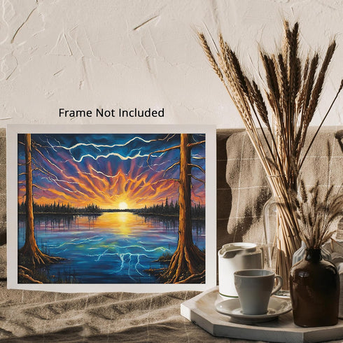 Posterizer 1 pcs- mountains, trees, night sky landscape nature 11-Landscape & Nature Art-Floral Botanical Art- Decor for Home & Office- unframed w...