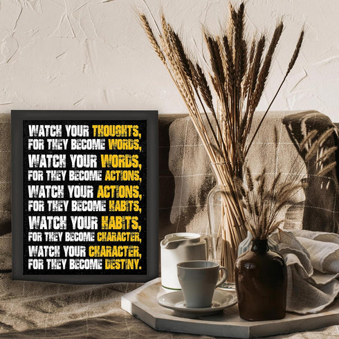 Posterizer 1 pcs-your actions become your habits-powerful quote-Workplace & Office Art-Motivational & Inspirational Art-decor for office wall- UNF...