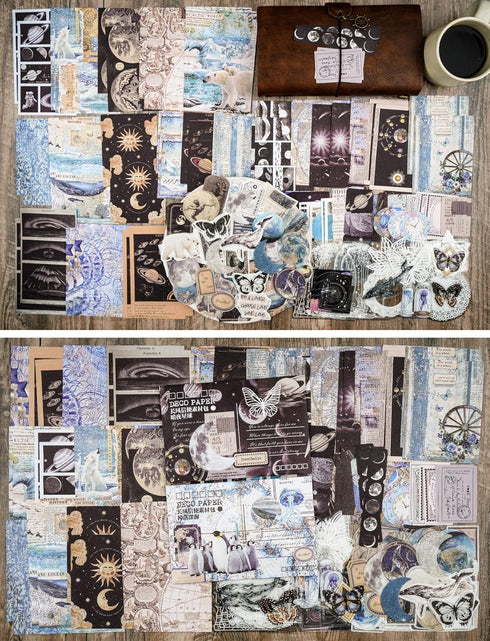 Knaid 200 Pieces Vintage Ephemera Bundle Junk Journal Kit Scrapbook Supplies Paper Sticker Material Pack for Art Journaling Bullet Journals Planne...