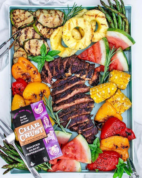 Char Crust Dry Rub Seasoning – Original Hickory Grilled and Roasted Garlic Peppercorn, Holiday Cooking Pack, 4 oz (Pack of 2)...