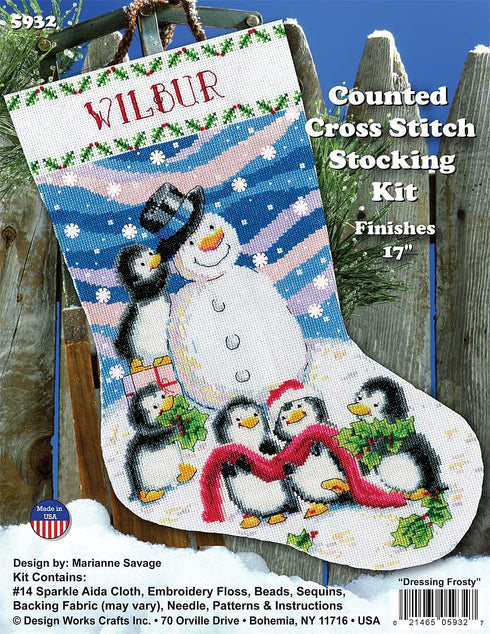 Design Works Crafts Dressing Frosty Counted Cross Stitch Stocking Kit, by The Yard...
