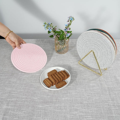 Trivets Set Pot Holders Set Coasters for Countertops Hot Mats Hot Pads 8 Inch Cotton Potholders for Kitchen Ideal for Hot Dishes, Pots, Pans, Teap...