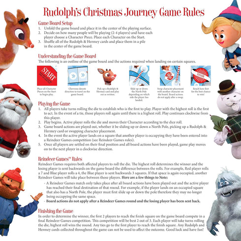 AQUARIUS Rudolph The Red-Nosed Reindeer Board Game - Fun Family Christmas Gift for Kids & Adults - Officially Licensed Rudolph Merchandise & Colle...