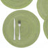 SHACOS Round Placemats Set of 4 Round Table Placemats Braided Cotton Place Mats 15 inch for Kitchen Dining Table Holiday Party (Pea Green, 4)...