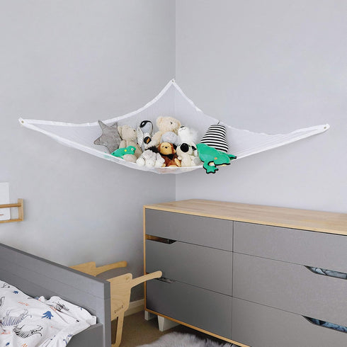 Plush Stuffed Animal Net Hammock -Corner Organizer and Toy Holder - Extra Large Hanging Storage for Kids Bedroom...