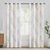 FMFUNCTEX Linen Semi Sheer Curtains for Bedroom, Yellow White Curtains 84 Inches Long for Living Room, Grey Tree Branch Print Curtain Light Filter...