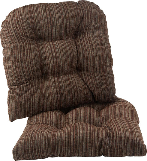 Klear Vu Gripper Overstuffed Universal Non-Slip Dining Chair Cushions for Kitchen Decor, 2 Count (Pack of 1), Chenille Chocolate Brown...