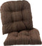 Klear Vu Gripper Overstuffed Universal Non-Slip Dining Chair Cushions for Kitchen Decor, 2 Count (Pack of 1), Chenille Chocolate Brown...