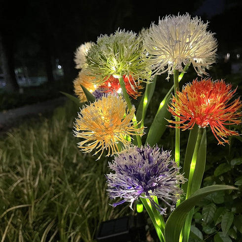 Enchanted Solar Garden Lights Innovative Upgraded for Outside Waterproof,Outdoor Light Yard Patio Decoration w Flexibility Wire, Dandelion Light f...