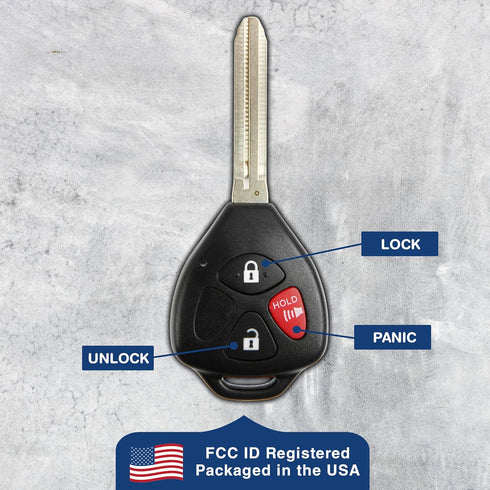 2X KeylessOption Key Fob Replacement for 2005 2006 2007 2008 2009 2010 2011 2012 2013 Scion TC IQ XD Toyota Yaris Remote, 3-Button MOZB41TG, Locks...