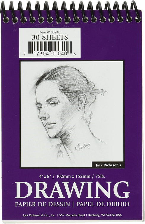 Jack Richeson Heavy Weight Drawing Pad, 4 x 6 Inches, 75 lb, 30 Sheets...