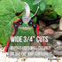 Bypass Pruning Shears for Gardening, Professional & Sharp, Gift Box for Women & Men, Ergonomic 8" Hand Pruner, Wide 3/4” High Carbon Steel Blade t...