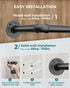 OROPY Industrial Pipe Clothes Rack 21.2” Set of 2, Heavy Duty Wall Mounted Black Iron Garment Bar, Multi-Purpose Clothing Hanging Rod for Laundry ...