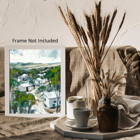 Posterizer 1 pcs-vintage oil painting style-rural landscape of old villages 3-Collectibles & Fine Art-Landscape & Nature Art-Gift for Art Lovers- ...