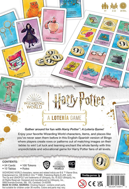 Harry Potter Loteria Game - Bingo Style with Custom Artwork Inspired by Mexican Culture...
