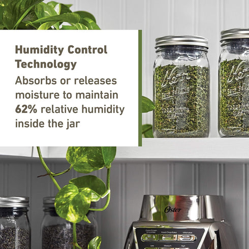 Kerr Humidity Control Jar | 32oz Wide Mouth Mason Jar |6 pack Integra Boost Humidity Control...