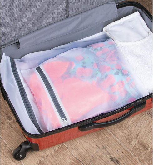 iDesign Mesh Laundry Bag Built in Zipper for Delicates, 16" x 0.5" x 20", Large...