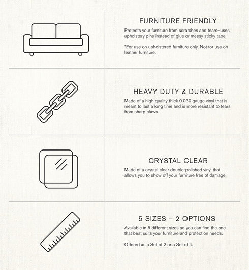 The ORIGINAL LAMINET Deluxe Cat Scratch Shields - Protect your furniture with our deluxe heavy duty Furniture Scratch Shields - Set of 2 Heavy Dut...