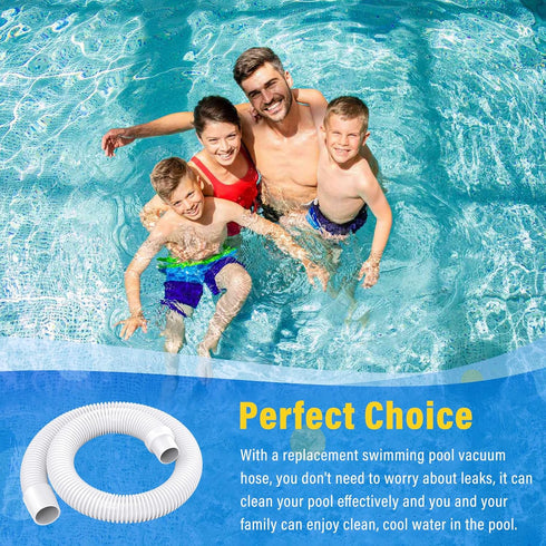 Universal Pool Vacuum Hose 48" Long Fit for Kreepy Krauly, Baracuda G3/G4, Hayward Navigator, Pool Vac Ultra and Most Automatic Pool Vacuum Cleane...