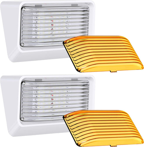 Leisure LED RV Exterior Porch Utility Light - 12v 280 Lumen Lighting Fixture. Replacement Lighting for RVs, Trailers, Campers, 5th Wheels. White B...