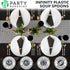 Party Bargains Disposable Plastic White Gold Soup Spoons, Infinity Modern Design Utensils, 20 Pack...