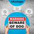 Beware of Dog Sign - 8 x 12 Aluminum Dog on Premises Sign - Dog Warning Signs for Property - Beware of Dog Signs for Fence - Be Aware of The Dog S...