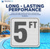 Aquatic Custom Tile, 5FT Pool Depth Markers, 6x6 Inches Vinyl Pool Stickers, Swimming Pool Number Markers, Pool Safety Signage, Adhesive Pool Dept...
