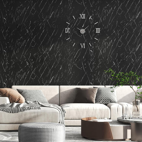 LACHEERY Thick Black Marble Contact Paper for Countertops Waterproof Black Marble Countertop Peel and Stick Matte Marble Wall Paper Kitchen Counte...