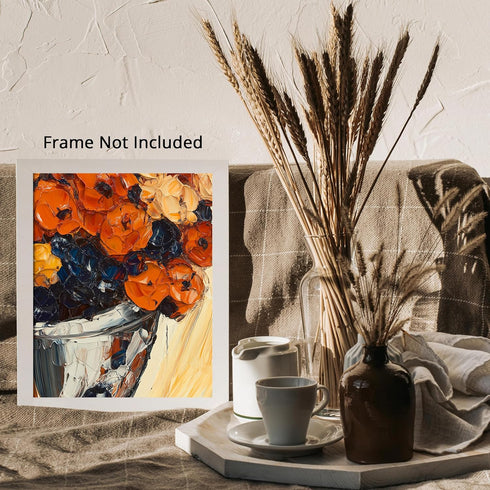 Posterizer 1 pcs-oil painting inspired-vibrant bouquet of flowers 2-Floral & Botanical Art-Collectibles & Fine Art-Decor for Home & Office- unfram...