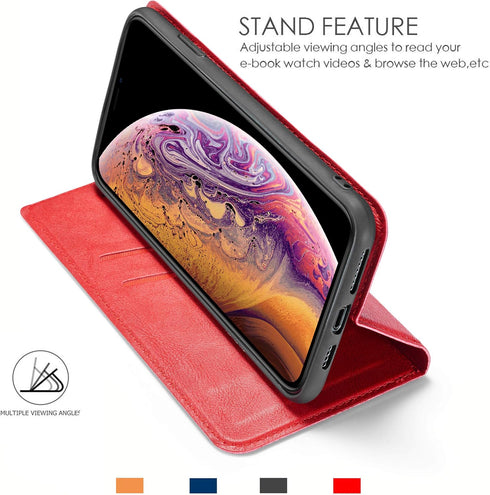 ZCDAYE Wallet Case for iPhone X,iPhone Xs Cover,Magnetic Premium Vintage PU Leather Shockproof Folio Flip Case Cover with Card Slots Kickstand for...