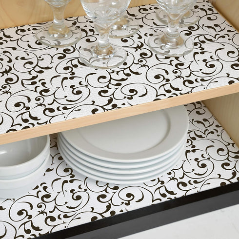 Con-Tact Brand Grip Prints Shelf Liner, Non-Adhesive Durable Liners, Slip-Resistant Drawer and Cabinet Covering, 18" x 4', Virtu Black, Pack of 1 ...