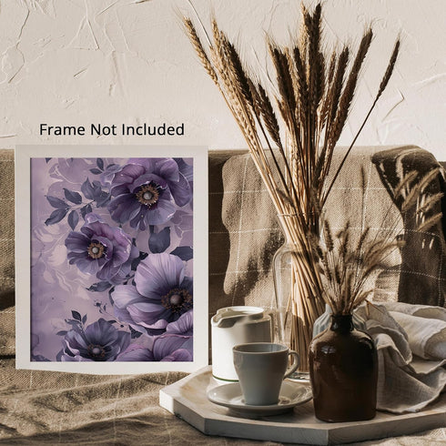 Posterizer 1 pcs-purple dainty pastel aesthetic flowers-Floral & Botanical Art-Abstract & Modern Art-Decor for Home & Office- UNFRAMED Wall Art...