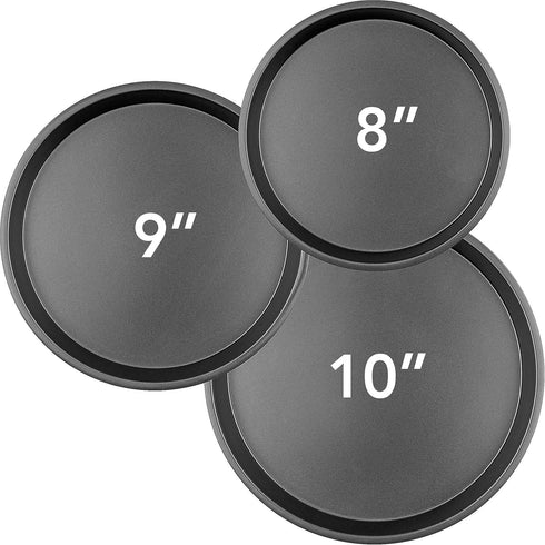 Non-Stick Round Cake Pans & Cookie Sheets Set – Easy-Clean Bakeware, 3-Piece Set (8-inch, 9-inch, 10-inch)...