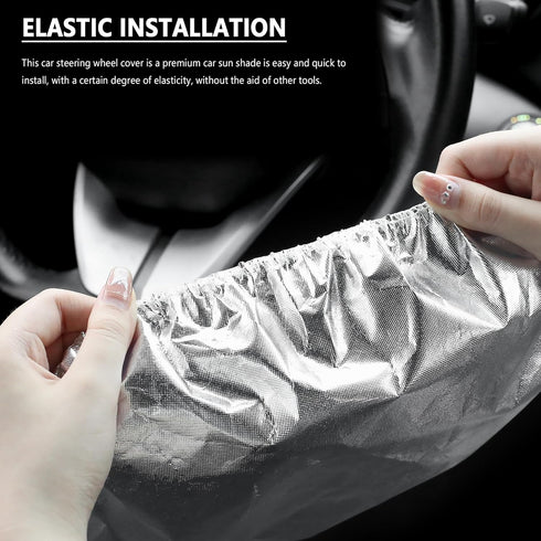 Steering Wheel Cover of Sunshade for Car,Insulation Steering Wheel Cover Women/Men for Automotive Steering Wheels Protection,Universal 15 Inch Car...