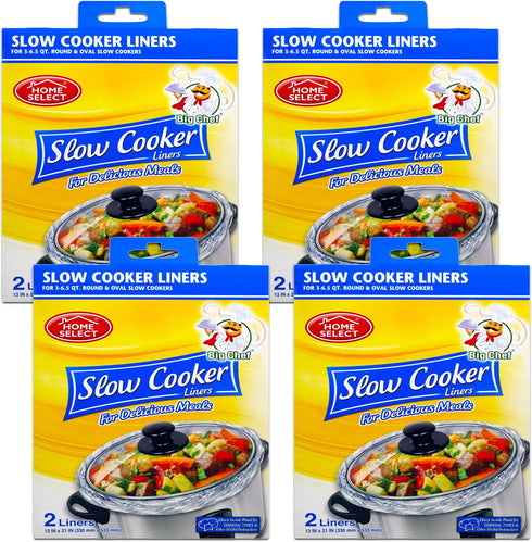 Slow Cooker Liners Regular Size Set - 8 Pack Bulk Disposable Slower Cooking Bags for Round and Over Slower Cooker (Fits 3-6.5 Quart)...