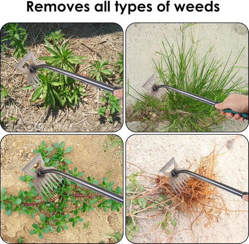 Garden Hand Weeder, Weed Puller Tool, Durable Manganese Steel with Non-Slip Handle, Multi-Purpose Hand Weeder Tool for Garden and Vegetable Garden...