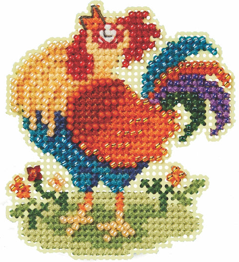 Mill Hill Papa Rooster Beaded Counted Cross Stitch Ornament Kit 2024 Spring Bouquet MH182413...