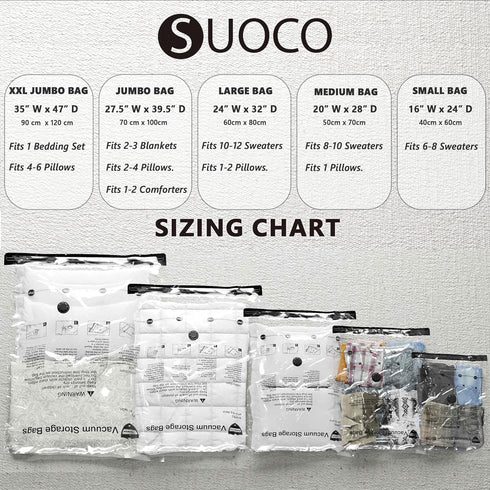 Vacuum Storage Bags (4 Jumbo, 4 Large), Space Saver Bags with Travel Hand Pump, Compression Airtight Sealer Bags for Clothes, Bedding, Pillows, Co...