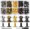 YORANYO 75 Sets 8MM Round Head Button Stud for Leather Chicago Screws Spikes and Stud Leather Rivets Screws Button Rivets for Repair and Decorate ...