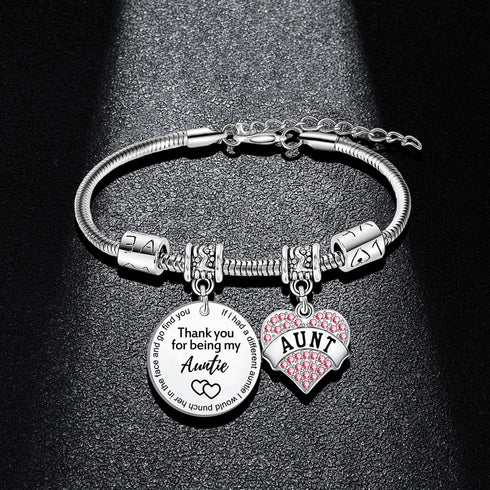 Auntie Bracelet Mother’s Day Gifts for Auntie Aunt Birthday Gifts from Nephew Niece Auntie Gifts Aunt Bracelet Auntie Present...